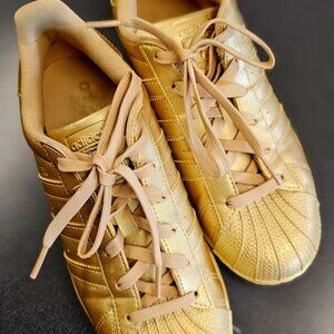 Adidas Gold Turtle Shell Superstar Shoes